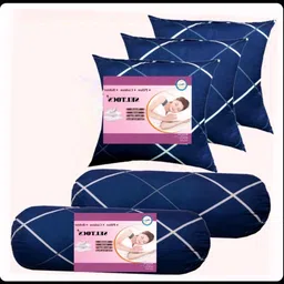 urmila creation 3 CUSHION 2 BOLSTER Microfibre Geometric Bolster Pack of 5-picture-8