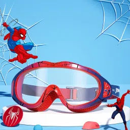 Swimming Goggles for Kids 6-12 Anti Fog Cartoon Goggles with Earplugs and Strap-image-62
