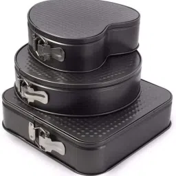 Cake Mould Of Shapes Square/Heart/Round for Mould Cake Mould Combo Set( PACK OF 3) Black Full Cake Maker Cake Maker-23