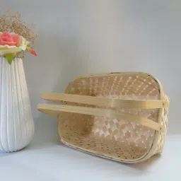 Bamboo Rectangular Basket Wooden Fruit & Vegetable Basket-0