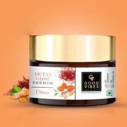 good vibes De-Tan Glow Face Mask Ubtan FOR FACE 50G-picture-26