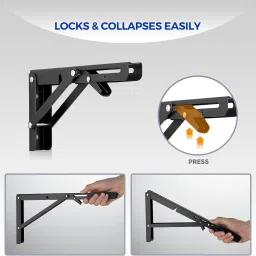hr soppy Folding Shelf Brackets, Heavy Duty Collapsible Shelf Bracket 40 CM Shelf Bracket image 4