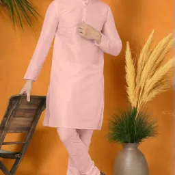 Men Dupion Silk Kurta Pyjama Set-image-4