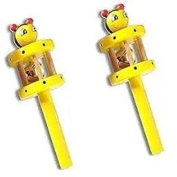 2 Pcs (Jingle Bell) Wooden Eco-Friendly Set of 2 Baby Rattles Rattle-image-72