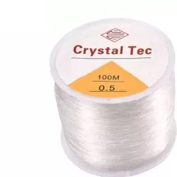 Crystal Elastic Transparent Thread Beading Jewellery Craft 0.5 mm- 100 M -1 Roll White Beading Wire-image-11
