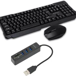 Bestor Set of 3 Combo Wireless keyboard Wireless Mouse 5 in 1 hub for laptop,pc Combo Set-image-79