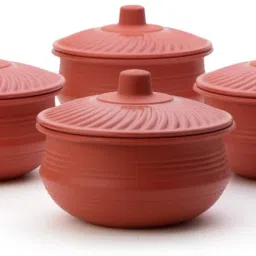 Plastic Serving Bowl Unbreakable Multipurpose Kitchen Handi Shape Bowl with Lid-28