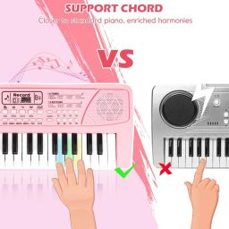 just97 37 Key Piano Keyboard Toy for Kids P22 37 Key Piano Keyboard with Mic & Charger P22 Analog Portable Keyboard image 3