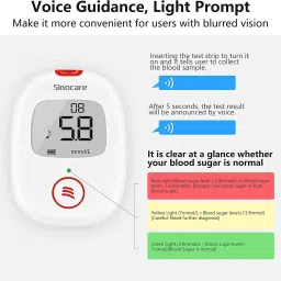 sinocare Safe AQ Voice/Glucometer with Voice Reminder and Light Warning Glucometer image 4