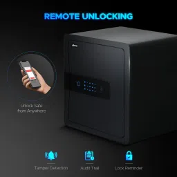 ozone 45 Ltrs WiFi Safe Locker for Home & Office | App Notifications | Black Safe Locker image 3