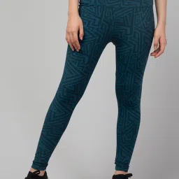 Geometric Print Women Blue Tights-image-32