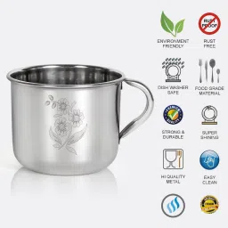 Pack of 6 Stainless Steel Royal Premium Cup For Hot drinks , tea , coffee , milk with Flower Design 140 ML-image-98