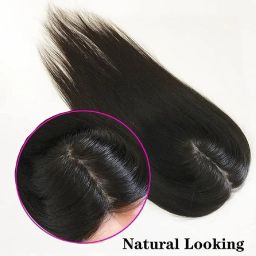 5 Clips In Mixed Extension Topper 4*4 (18" Black) Hair Extension-20