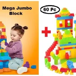 2 in 1 Combo 51 pc Mega Jumbo Building Blocks and 60 Pc Medium Building Block-picture-19