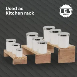 Containers Kitchen Rack 3 tier wooden kitchen rack with hard wood legs Wood-image-73