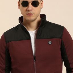 Being Human Men Colourblocked Mock-Collar Front-Open Sweatshirt-picture-38