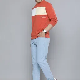 Mast & Harbour Men Colourblocked Pure Cotton Pullover Sweatshirt-image-72
