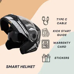 HEADFOX Graphic Design Full Face Coverage Helmets With Flash Lights image 3