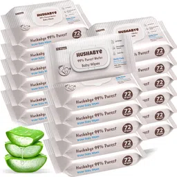 hushabye Premium Soft Baby Wipes with Aloe Vera Rash-Free 72 Wipes Each Pack Pack of 18-picture-16