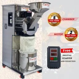 Ultrafine Pulveriser | Stainless Steel Body | With Rolling Wheels | 15 kg/hr | SS2in1 Pulverizer, 2HP, Flour mill, Atta chaki for Grains and Spices Flourmill-image-76
