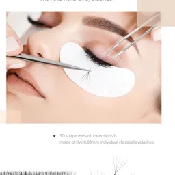 NAGARAKU Matte Black W Shape 5D Premade Fans Eyelash Extensions - Curl C - 0.07/8-15 image 4