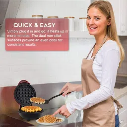 Mini Waffle Maker SS Non-Stick Electric Iron Machine Waffles, Pan Cakes M05 Waffle Maker-16