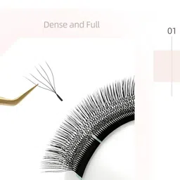 NAGARAKU Matte Black W Shape 5D Premade Fans Eyelash Extensions - Curl C - 0.07/8-15 image 5