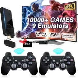 Bestie Toys Wireless Console Game Stick Video Game Console Built-in Classic Games Controller 64 GB with 1 x Game Stick Console 1 x Wireless receiver 2 x Controller 1 x charging-56