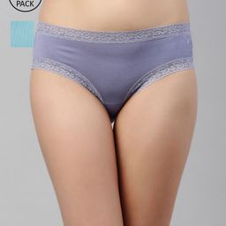 Enamor Pack of 2 Lace Antimicrobial And Stain Release Hipster Panty MH20-picture-11