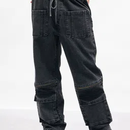 MASCLN SASSAFRAS Men Clean Look Wide Leg Acid Wash Pure Cotton Jeans-image-91