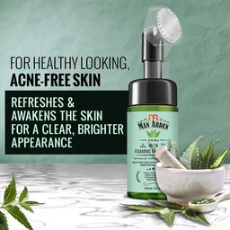 Man Arden Anti-Acne Neem Foaming Face Wash,  120 ml  with Built-in Brush  image 3