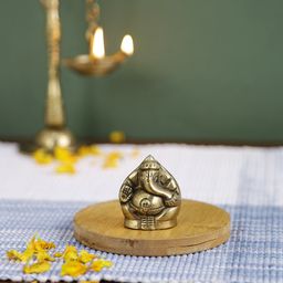 Imli Street Gold-Toned Brass Ganesha Idol-image-41