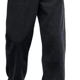 Men Loose Fit Mid Rise Black Jeans-image-42