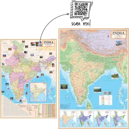 smartbookspublishers (COMBO OF 6 MAPS/CHARTS) INDIAN Constitution Map & History of India Map With India & World Map (Both Political & Physical)| Set Of 6| Map Size (40 * 28) (23 * 36)|Paper Mint| Best Useful for UPSC, SSC, IES and other Competitive Exams. (All English Maps) Paper Print image 3