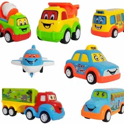 Unbreakable Pull Back Push and Go Crawling Toy Vehicles with Power Friction for Kids, 3+ Years-image-29