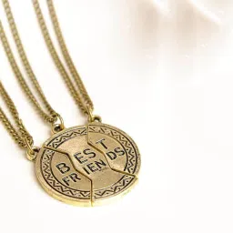 Designer Combo of Three Best Friends forever Unisex pendant Gold-plated Alloy Pendant-image-8
