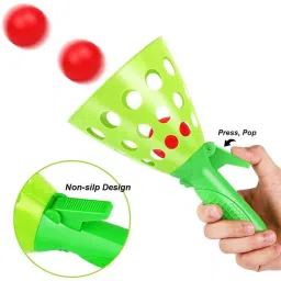 hk toys Catcher Click and Catch Twin Ball Game Indoor Outdoor Toy Set, Pop & Catch Play image 4
