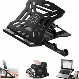 Amulakh Laptop Stand,Multi-Angle Adjustable Foldable,Ventilated Desktop Laptop Holder Laptop Stand-image-1