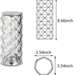 rg group Lamp,16 Color Changing Crystal Diamond Table Lamp,USB Rechargeable Touch Bedside Night Lamp image 4