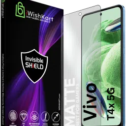 iWishKart Tempered Glass Guard for Matte_Vivo T4x Pack- 1, mat-Vivo t4x 5 G, Premium Matte Military grade Edge to Edge Premium gorilla glass with Self Installation Guide - Wet & Dry wipes, Dust Absorber [With Warranty]-13
