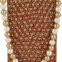 Women Gold, Maroon Cosmetic Bag-image-99