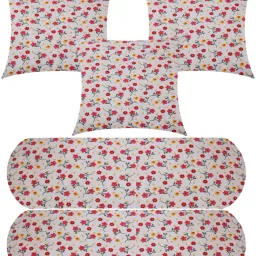 3 Cushion And 2 Bolster Microfibre Floral Bolster Pack of 5-picture-5