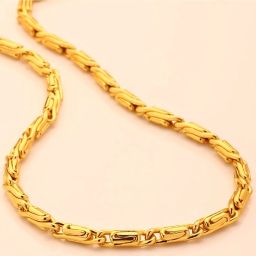 Golden Chain For Boys Stylish Round Fisher Ball Necklace Chain For Men Women Gold-plated Plated Copper, Alloy Chain-image-62