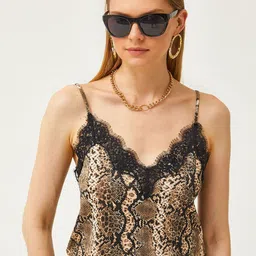 Olalook Animal Skin Printed Shoulder Straps Top-image-26