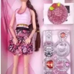 sparkle girl doll with long and gorgeous hairs DH39 (Multicolor)-image-18