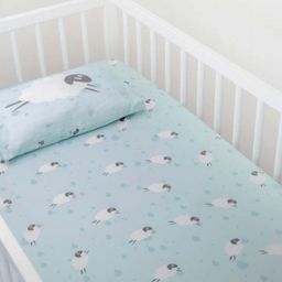 WAXWINGO Blue & White Graphic 144 TC Single Bedsheet with 1 Pillow Covers-image-7