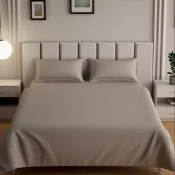 Mulberry Living Camel Brown Printed 300 TC Cotton Queen Bedsheet Set 2.28 m x 2.74 m-picture-21