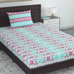 Divine Casa Fusion 120 TC Single Bedsheet with 1 Pillow Cover-image-74