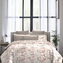 MYTRIDENT Camel Brown 300 TC King Bedsheet with 4 Pillow Covers-image-85