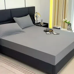 JC HOME Grey 150 TC Queen Bedsheet with 2 Pillow Covers-image-22